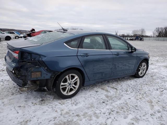 3FA6P0HDXJR211159 - 2018 FORD FUSION SE BLUE photo 3