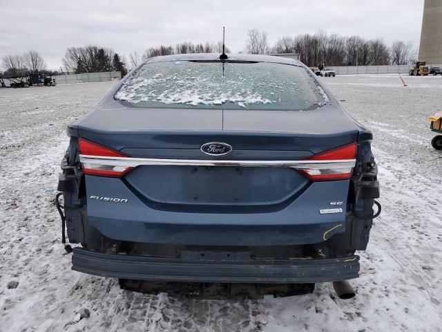 3FA6P0HDXJR211159 - 2018 FORD FUSION SE BLUE photo 6