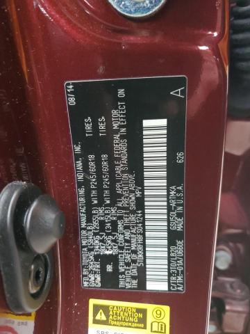 5TDKKRFH8FS041244 - 2015 TOYOTA HIGHLANDER XLE MAROON photo 13