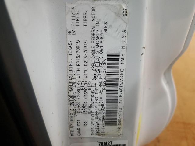 5TFTX4CN6FX052501 - 2015 TOYOTA TACOMA ACCESS CAB WHITE photo 12