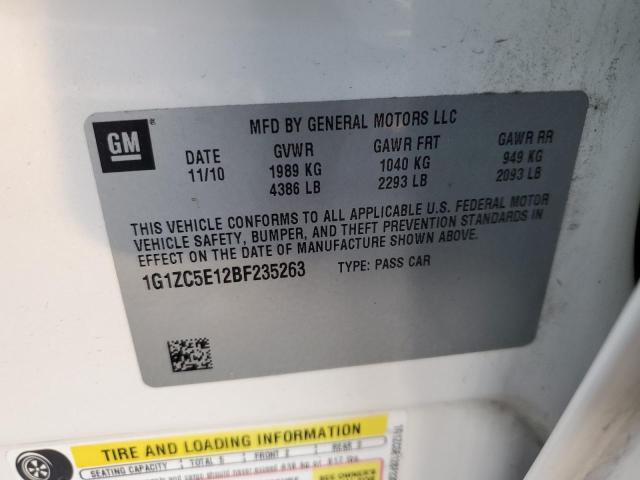 1G1ZC5E12BF235263 - 2011 CHEVROLET MALIBU 1LT 白色 照片 12