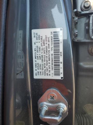 1HGCP36818A001186 - 2008 HONDA ACCORD EXL GRAY photo 12