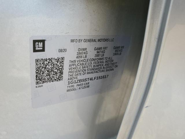 1G1ZB5ST4LF151617 - 2020 CHEVROLET MALIBU LS 银色 照片 12