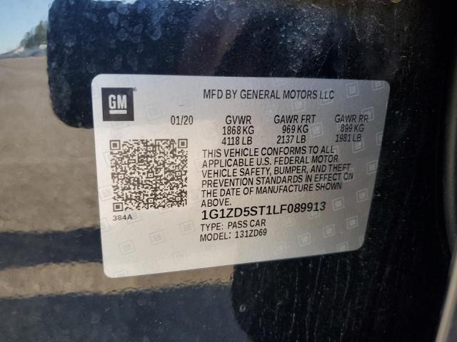 1G1ZD5ST1LF089913 - 2020 CHEVROLET MALIBU LT BLACK photo 12