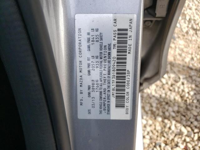 JM1BL1TF3D1809420 - 2013 MAZDA 3 I GRAY photo 12