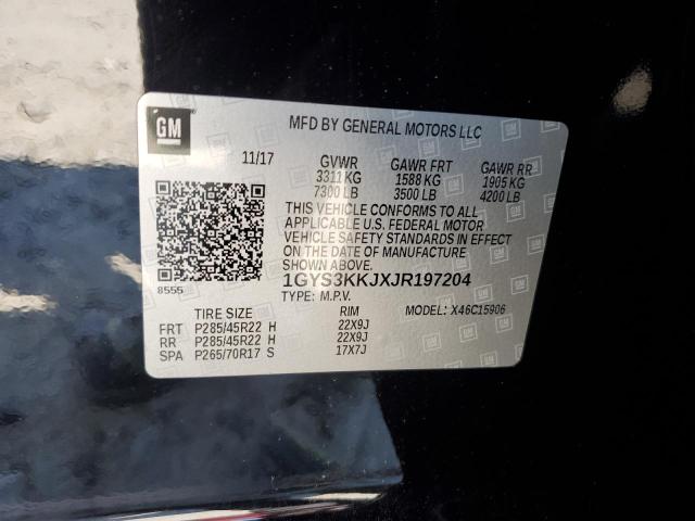 1GYS3KKJXJR197204 - 2018 CADILLAC ESCALADE ESV PLATINUM Negro foto 13