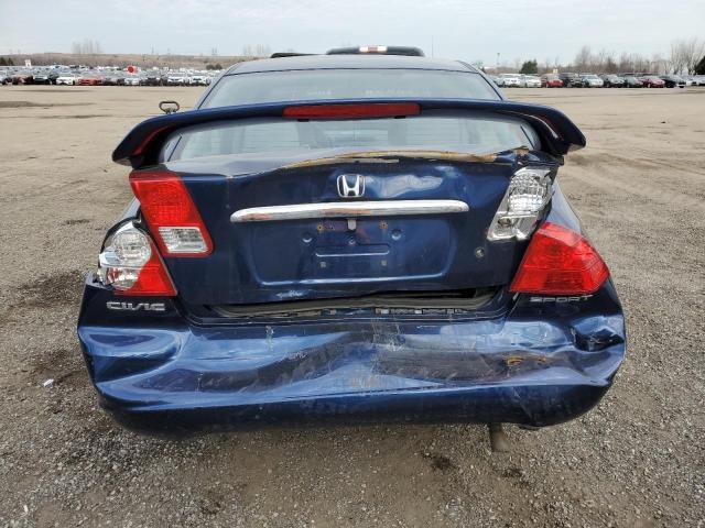 2HGES16893H919368 - 2003 HONDA CIVIC LX BLUE photo 6