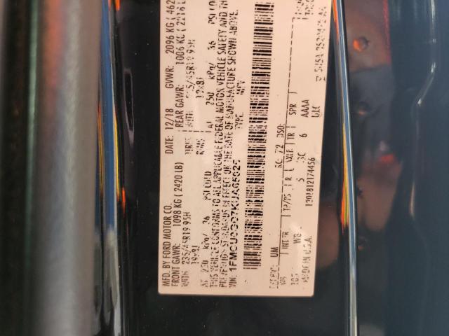 1FMCU0GD7KUA65025 - 2019 FORD ESCAPE SE 黑色 照片 13