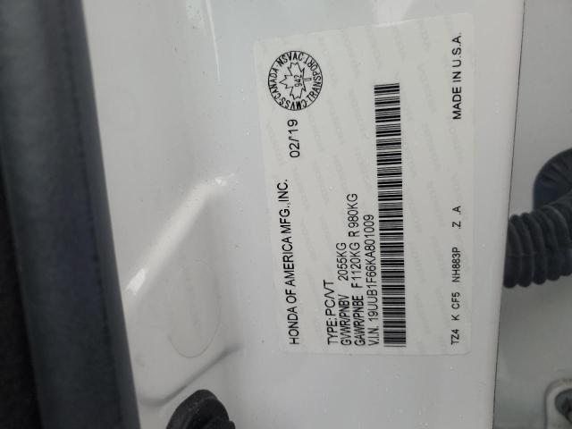 19UUB1F66KA801009 - 2019 ACURA TLX TECHNOLOGY თეთრი ფოტო 12