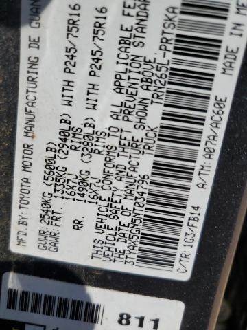 3TYAX5GN5NT034796 - 2022 TOYOTA TACOMA DOUBLE CAB GRAY photo 12