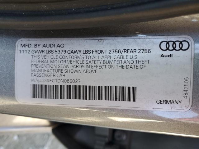 WAUJGAFC1DN086027 - 2013 AUDI A6 PRESTIGE 银色 照片 12