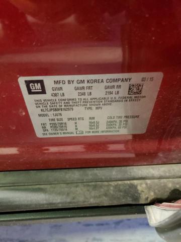 KL7CJPSB0FB162979 - 2015 CHEVROLET TRAX 1LS RED photo 12