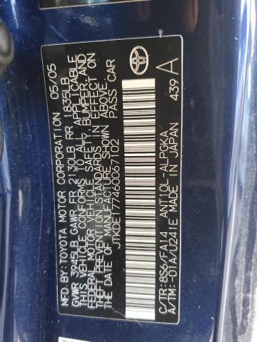 JTKDE177460067102 - 2006 TOYOTA SCION TC 蓝色 照片 12