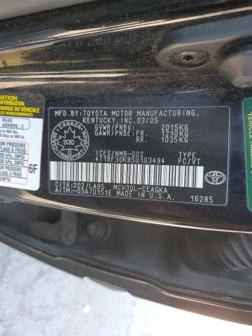 4T1BF30K85U103494 - 2005 TOYOTA CAMRY LE BLACK photo 12