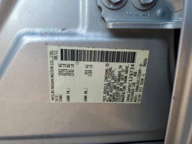 1N4AL2AP3CC129734 - 2012 NISSAN ALTIMA BASE 银色 照片 13