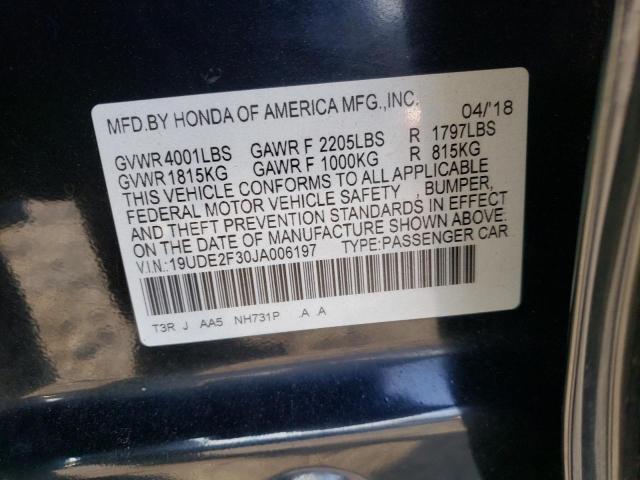 19UDE2F30JA006197 - 2018 ACURA ILX BASE WATCH PLUS BLACK photo 12