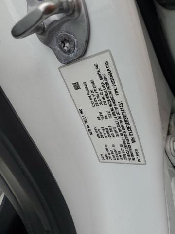5YJ3E1EB3NF241431 - 2022 TESLA MODEL 3 WHITE photo 12