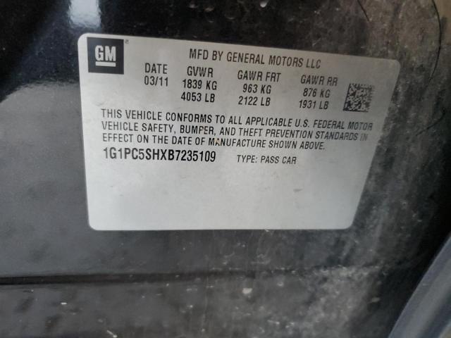 1G1PC5SHXB7235109 - 2011 CHEVROLET CRUZE LS 黑色 照片 13