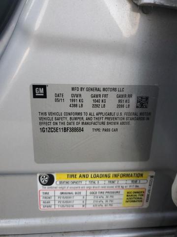 1G1ZC5E11BF388684 - 2011 CHEVROLET MALIBU 1LT SILVER photo 12