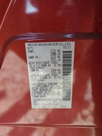 5N1AR2MN3FC673976 - 2015 NISSAN PATHFINDER S 红色 照片 13