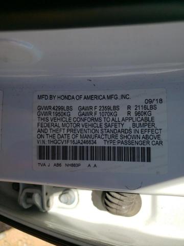 1HGCV1F16JA246634 - 2018 HONDA ACCORD LX WHITE photo 12