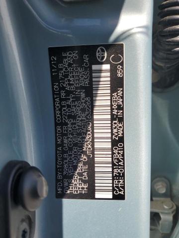 JTDKN3DUXD1632268 - 2013 TOYOTA PRIUS ლურჯი ფოტო 12