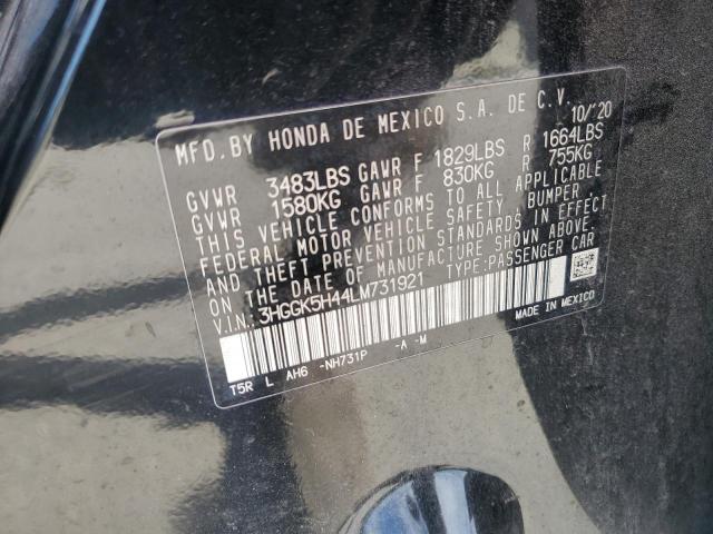 3HGGK5H44LM731921 - 2020 HONDA FIT LX BLACK photo 14