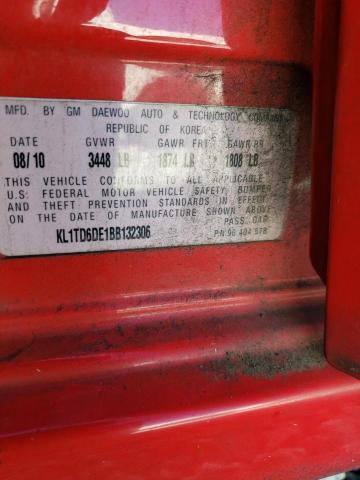 KL1TD6DE1BB132306 - 2011 CHEVROLET AVEO LS Qırmızı foto 12
