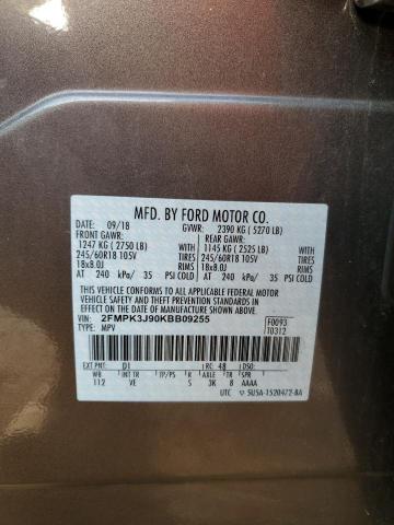 2FMPK3J90KBB09255 - 2019 FORD EDGE SEL بني صورة 13