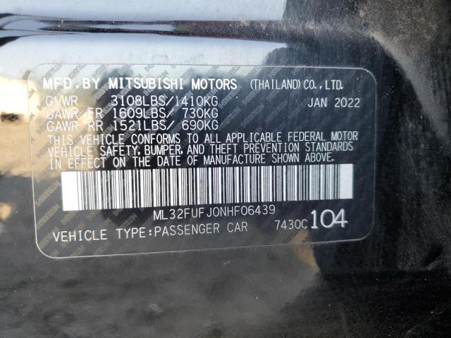 ML32FUFJ0NHF06439 - 2022 MITSUBISHI MIRAGE G4 ES BLACK photo 12
