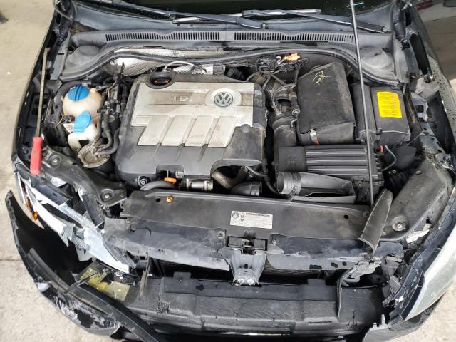3VWLL7AJ4CM386828 - 2012 VOLKSWAGEN JETTA TDI Սև լուսանկար 11