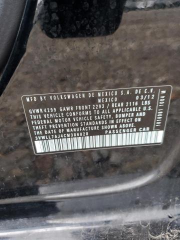 3VWLL7AJ4CM386828 - 2012 VOLKSWAGEN JETTA TDI Սև լուսանկար 12