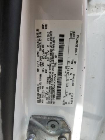 1FMCU0GD8KUC06720 - 2019 FORD ESCAPE SE თეთრი ფოტო 12