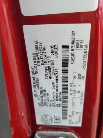 1FMCU9G93HUD97617 - 2017 FORD ESCAPE SE RED photo 13