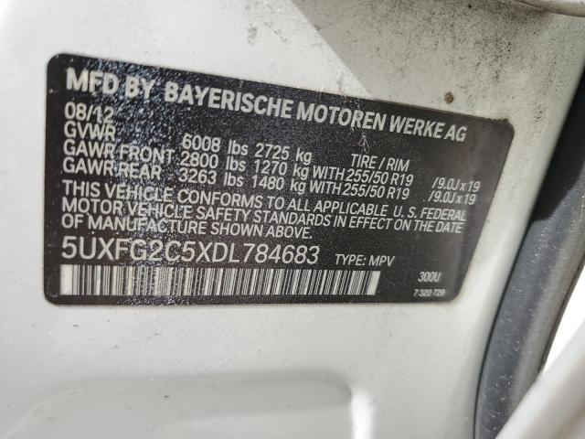 5UXFG2C5XDL784683 - 2013 BMW X6 XDRIVE35I WHITE photo 12