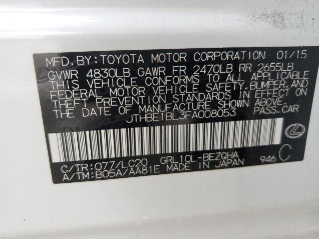 JTHBE1BL3FA008053 - 2015 LEXUS GS 350 Ağ foto 12