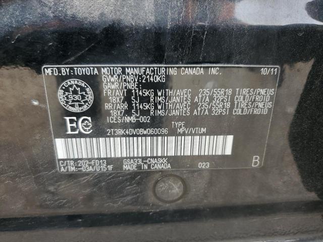 2T3RK4DV0BW060096 - 2011 TOYOTA RAV4 SPORT BLACK photo 13