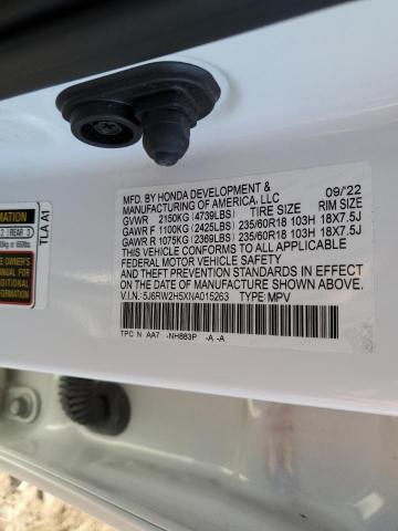 5J6RW2H5XNA015263 - 2022 HONDA CR-V EX WHITE photo 14