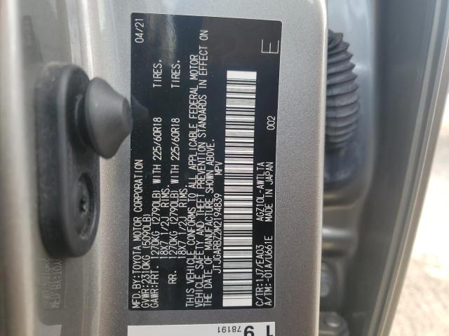 JTJGARBZ2M2194839 - 2021 LEXUS NX 300 BASE ვერცხლისფერი ფოტო 13