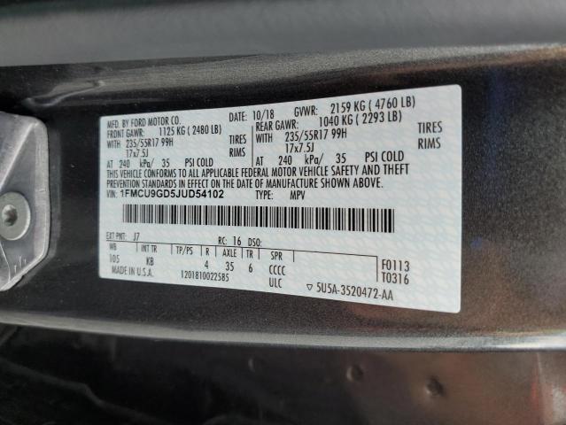 1FMCU9GD5JUD54102 - 2018 FORD ESCAPE SE Graphit Foto 13