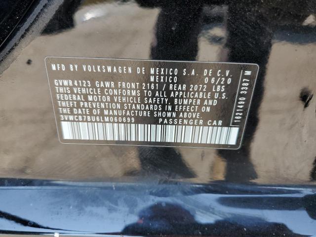 3VWCB7BU6LM060699 - 2020 VOLKSWAGEN JETTA S BLACK photo 12