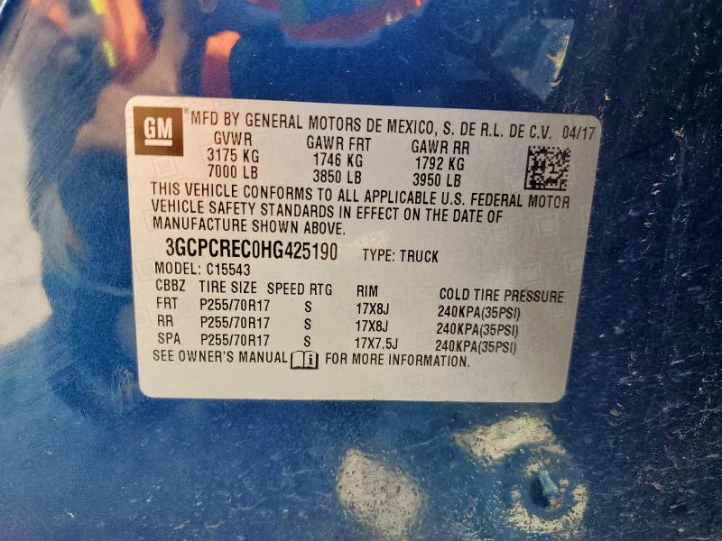 3GCPCREC0HG425190 - 2017 CHEVROLET SILVERADO C1500 LT 蓝色 照片 13