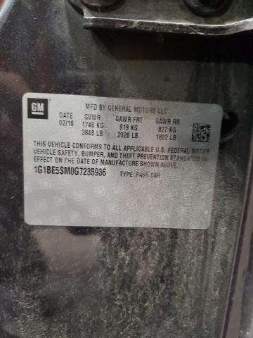 1G1BE5SM0G7235936 - 2016 CHEVROLET CRUZE LT 石墨色 照片 12