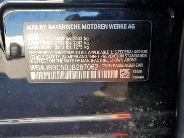 WBAJB9C50JB287062 - 2018 BMW M550XI BLACK photo 12