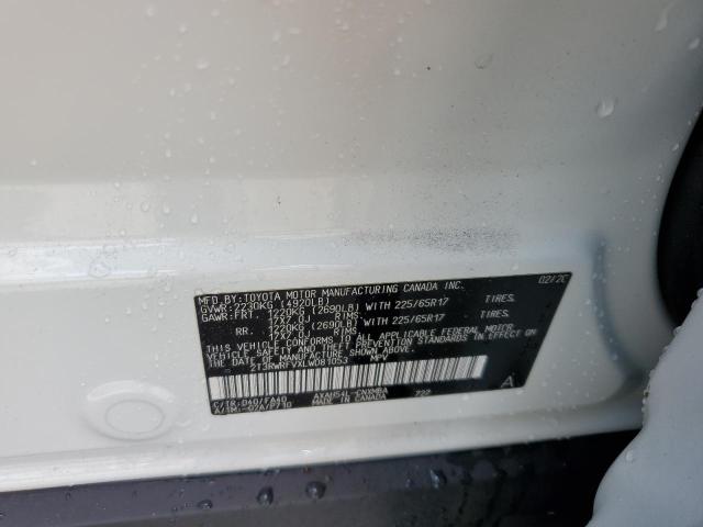 2T3RWRFVXLW081053 - 2020 TOYOTA RAV4 XLE WHITE photo 14