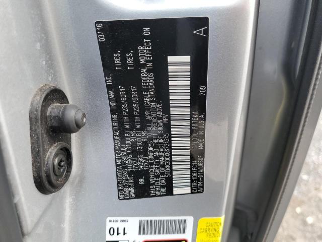 5TDKK3DCXGS724245 - 2016 TOYOTA SIENNA LE 银色 照片 13