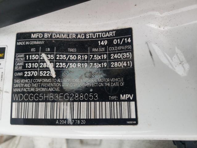 WDCGG5HB3EG288053 - 2014 MERCEDES-BENZ GLK 350 WHITE photo 13