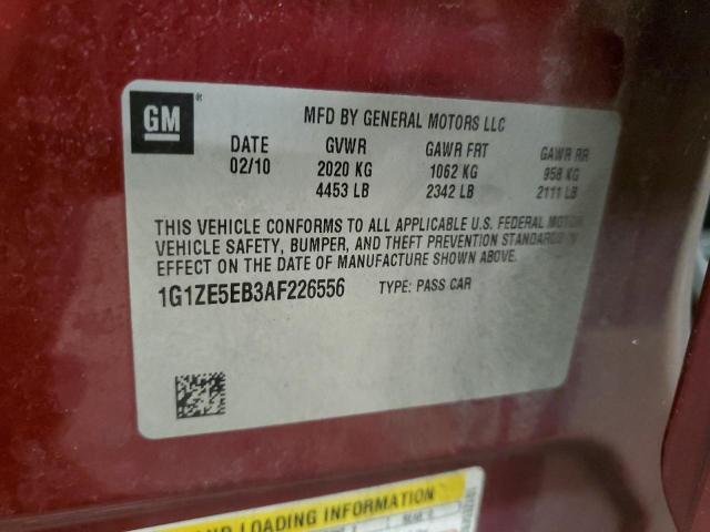 1G1ZE5EB3AF226556 - 2010 CHEVROLET MALIBU LTZ მუქწითელი ფოტო 12