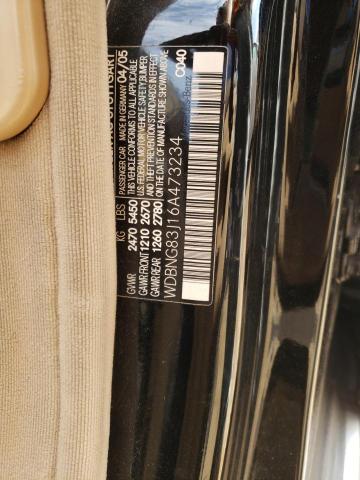 WDBNG83J16A473234 - 2006 MERCEDES-BENZ S 430 4MATIC BLACK photo 12