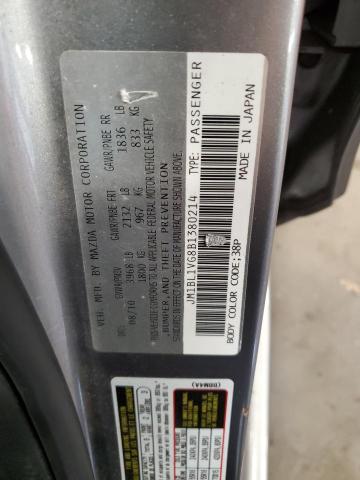 JM1BL1VG8B1380214 - 2011 MAZDA 3 I SILVER photo 12